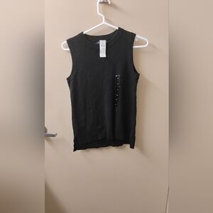 NWT Banana Republic Factory Women's Black Pointelle Knit Top Sz XS